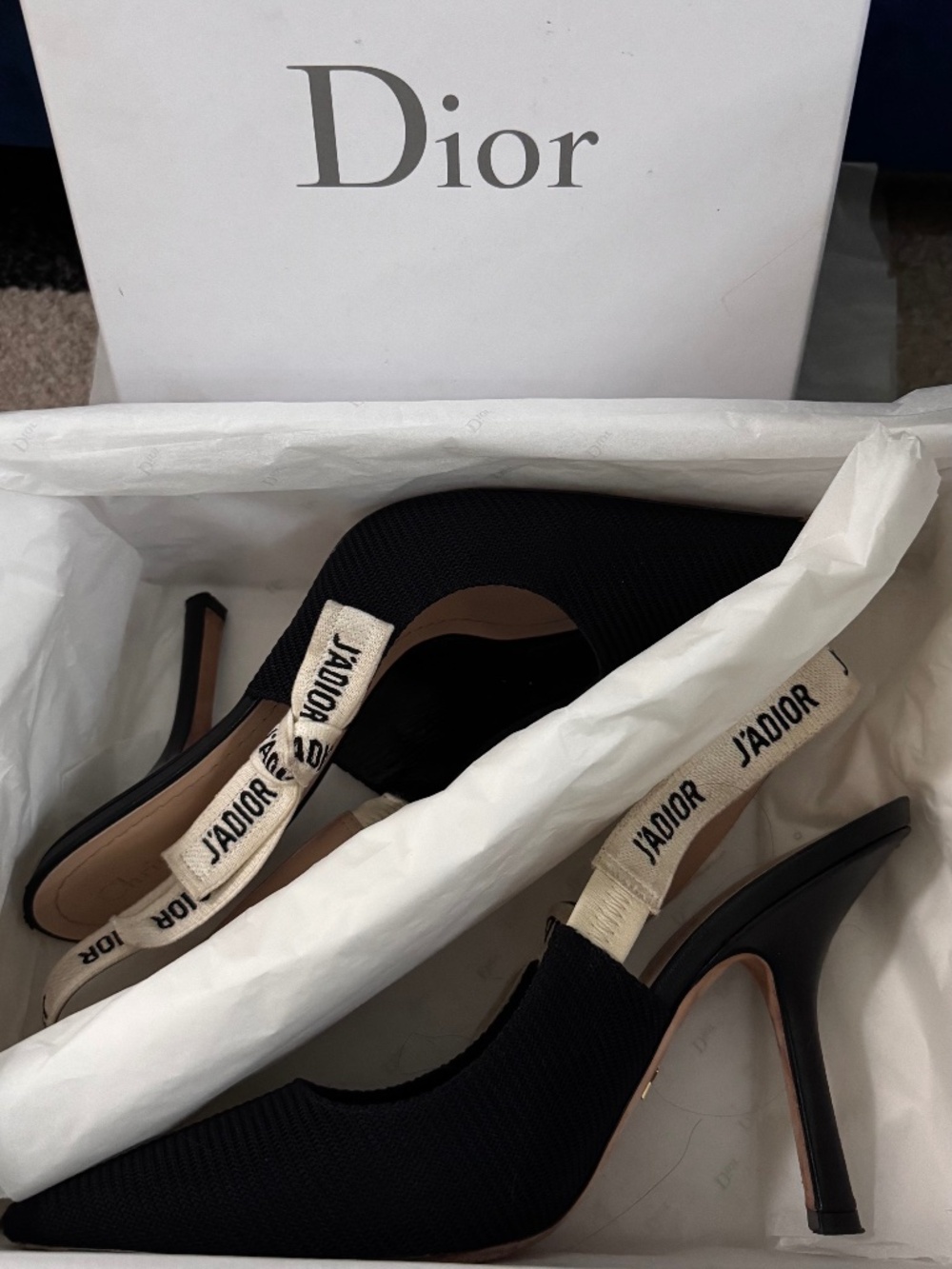 Black Dior J’Adior Slingback Pump -Size EU 39 (US 8.5-9)